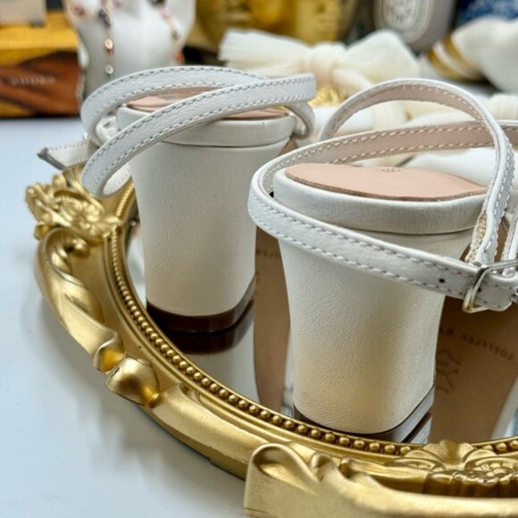🆕 LOEFFLER RANDALL 🧿 NWOT Kimora White Pleated Bow Heel, Sz 6.5 - Picture 4 of 16